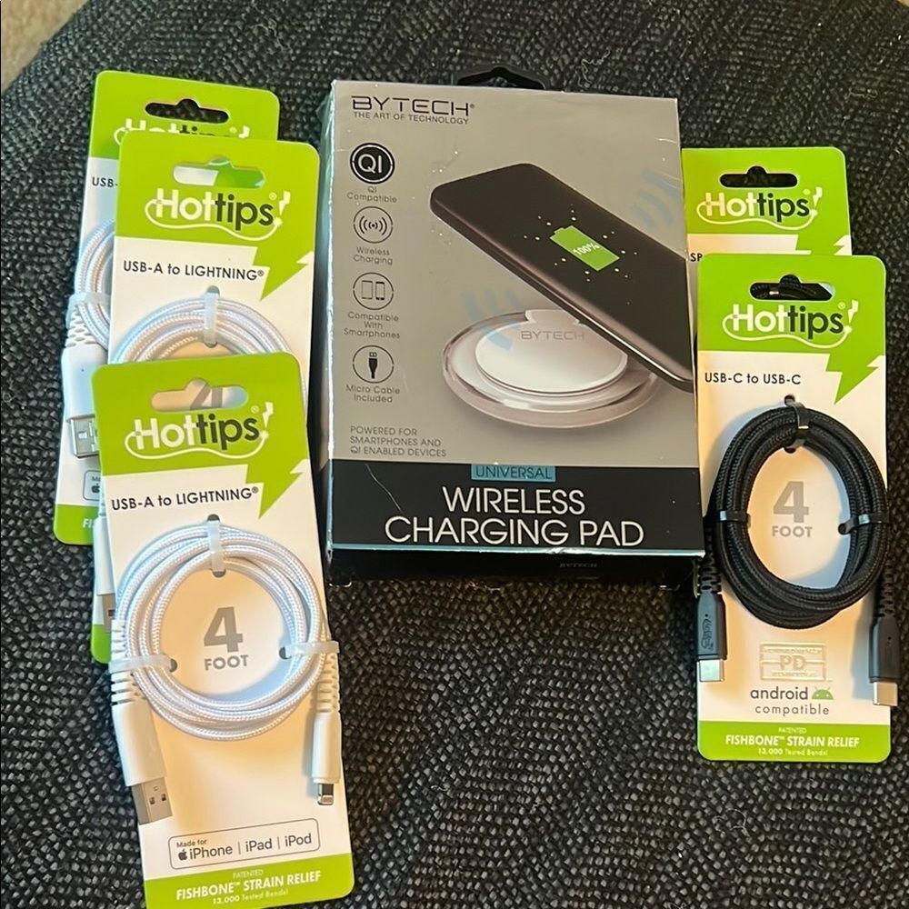 Bytech Wireless Charging Pad and Hot Tips Cables